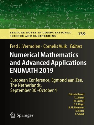 cover image of Numerical Mathematics and Advanced Applications ENUMATH 2019